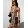 image:imageRoseSeek Womens Leopard Polka Dots Halter One Shoulder Tops Asymmetrical Slim Fit Cropped Y2K Going Out TopsFloral Leopard