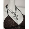 image:imageRoseSeek Womens Leopard Print Halter Tops Gothic Deep V Neck Sleeveless Music Festival Crop TopBrown
