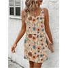 image:imageRoseSeek Womens Leopard Print Sleeveless Tank Dress Drawstring Waist Scoop Neck Dresses Summer Short DressFloral Khaki