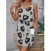 image:imageRoseSeek Womens Leopard Print Sleeveless Tank Dress Drawstring Waist Scoop Neck Dresses Summer Short DressGrey