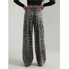 image:imageRoseSeek Womens Leopard Print Wide Leg Pants Patched Elastic Waist Casual Loose TrousersBlack