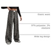 image:imageRoseSeek Womens Leopard Print Wide Leg Pants Patched Elastic Waist Casual Loose TrousersBlack