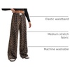image:imageRoseSeek Womens Leopard Print Wide Leg Pants Patched Elastic Waist Casual Loose TrousersBrown