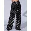 image:imageRoseSeek Womens Leopard Print Wide Leg Pants Patched Elastic Waist Casual Loose TrousersDots Black