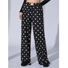 image:imageRoseSeek Womens Leopard Print Wide Leg Pants Patched Elastic Waist Casual Loose TrousersDots Black