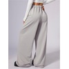 image:imageRoseSeek Womens Leopard Print Wide Leg Pants Patched Elastic Waist Casual Loose TrousersLight Grey