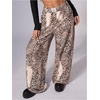 image:imageRoseSeek Womens Leopard Print Wide Leg Pants Patched Elastic Waist Casual Loose TrousersLight Pink