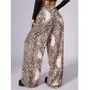 image:imageRoseSeek Womens Leopard Print Wide Leg Pants Patched Elastic Waist Casual Loose TrousersLight Pink