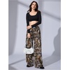 image:imageRoseSeek Womens Leopard Print Wide Leg Pants Patched Elastic Waist Casual Loose TrousersMulticolor