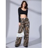 image:imageRoseSeek Womens Leopard Print Wide Leg Pants Patched Elastic Waist Casual Loose TrousersMulticolor