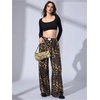 image:imageRoseSeek Womens Leopard Print Wide Leg Pants Patched Elastic Waist Casual Loose TrousersMulticolor Cheetah