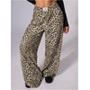 image:imageRoseSeek Womens Leopard Print Wide Leg Pants Patched Elastic Waist Casual Loose TrousersMulticolor Leopard