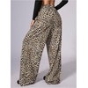 image:imageRoseSeek Womens Leopard Print Wide Leg Pants Patched Elastic Waist Casual Loose TrousersMulticolor Leopard