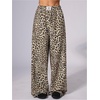 image:imageRoseSeek Womens Leopard Print Wide Leg Pants Patched Elastic Waist Casual Loose TrousersMulticolor Leopard