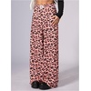image:imageRoseSeek Womens Leopard Print Wide Leg Pants Patched Elastic Waist Casual Loose TrousersMulticolor Pink