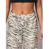 image:imageRoseSeek Womens Leopard Print Wide Leg Pants Patched Elastic Waist Casual Loose TrousersMulticolor Striped