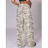 image:imageRoseSeek Womens Leopard Print Wide Leg Pants Patched Elastic Waist Casual Loose TrousersMulticolor Striped