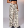 image:imageRoseSeek Womens Leopard Print Wide Leg Pants Patched Elastic Waist Casual Loose TrousersMulticolor Striped