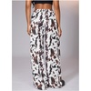 image:imageRoseSeek Womens Leopard Print Wide Leg Pants Patched Elastic Waist Casual Loose TrousersMulticolor White
