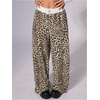 image:imageRoseSeek Womens Leopard Print Wide Leg Pants Patched Elastic Waist Casual Loose TrousersMulticolor Yellow
