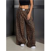 image:imageRoseSeek Womens Leopard Print Wide Leg Pants Patched Elastic Waist Casual Loose TrousersYellow