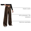 image:imageRoseSeek Womens Leopard Print Wide Leg Pants Patched Elastic Waist Casual Loose TrousersYellow