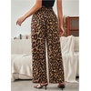 image:imageRoseSeek Womens Leopard Print Wide Leg Paperbag Pants Elastic High Waisted Casual Loose TrousersCoffee Brown