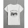 image:imageRoseSeek Womens Letter Graphic Tees V Neck Short Sleeve Casual T Shirts Old Money TopsWhite