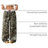 image:imageRoseSeek Womens Letter Leopard Print Straight Leg Pants Elastic Waist Y2K Trousers Bottoms with PocketsArmy Green