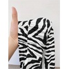 image:imageRoseSeek Womens Letter Leopard Print Straight Leg Pants Elastic Waist Y2K Trousers Bottoms with PocketsBlack Zebra