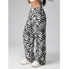 image:imageRoseSeek Womens Letter Leopard Print Straight Leg Pants Elastic Waist Y2K Trousers Bottoms with PocketsBlack and White