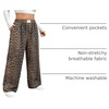 image:imageRoseSeek Womens Letter Leopard Print Straight Leg Pants Elastic Waist Y2K Trousers Bottoms with PocketsBrown