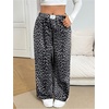 image:imageRoseSeek Womens Letter Leopard Print Straight Leg Pants Elastic Waist Y2K Trousers Bottoms with PocketsDeep Grey