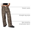 image:imageRoseSeek Womens Letter Leopard Print Straight Leg Pants Elastic Waist Y2K Trousers Bottoms with PocketsMulticolor