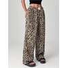 image:imageRoseSeek Womens Letter Leopard Print Straight Leg Pants Elastic Waist Y2K Trousers Bottoms with PocketsMulticolor