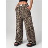 image:imageRoseSeek Womens Letter Leopard Print Straight Leg Pants Elastic Waist Y2K Trousers Bottoms with PocketsMulticolor