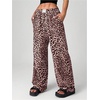 image:imageRoseSeek Womens Letter Leopard Print Straight Leg Pants Elastic Waist Y2K Trousers Bottoms with PocketsPink