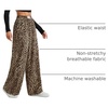 image:imageRoseSeek Womens Letter Leopard Print Straight Leg Pants Elastic Waist Y2K Trousers Bottoms with PocketsPure Khaki
