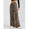image:imageRoseSeek Womens Letter Leopard Print Straight Leg Pants Elastic Waist Y2K Trousers Bottoms with PocketsPure Khaki