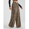 image:imageRoseSeek Womens Letter Leopard Print Straight Leg Pants Elastic Waist Y2K Trousers Bottoms with PocketsPure Khaki