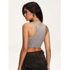 image:imageRoseSeek Womens Letter Print Sleeveless Tank Top Scoop Neck Slim Fit Crop Tops ShirtsGrey