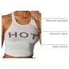 image:imageRoseSeek Womens Letter Print Sleeveless Tank Top Scoop Neck Slim Fit Crop Tops ShirtsWhite