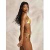 image:imageRoseSeek Womens Metallic Bikini Top Triangle String Tie Back Halter Swim Rave Tops Vacation BeachwearGold