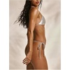 image:imageRoseSeek Womens Metallic Bikini Top Triangle String Tie Back Halter Swim Rave Tops Vacation BeachwearSilver