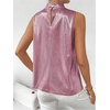 image:imageRoseSeek Womens Metallic Mock Neck Halter Tank Top Sleeveless Party Going Out Tops Summer Elegant OutfitsPink