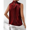 image:imageRoseSeek Womens Metallic Mock Neck Halter Tank Top Sleeveless Party Going Out Tops Summer Elegant OutfitsRed