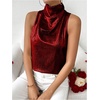 image:imageRoseSeek Womens Metallic Mock Neck Halter Tank Top Sleeveless Party Going Out Tops Summer Elegant OutfitsRed