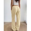 image:imageRoseSeek Womens Number Embroidery Sweatpants Wide Leg Pants Athletic Pants Casual Sports TrousersApricot