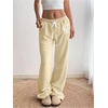 image:imageRoseSeek Womens Number Embroidery Sweatpants Wide Leg Pants Athletic Pants Casual Sports TrousersApricot