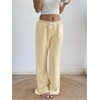 image:imageRoseSeek Womens Number Embroidery Sweatpants Wide Leg Pants Athletic Pants Casual Sports TrousersApricot